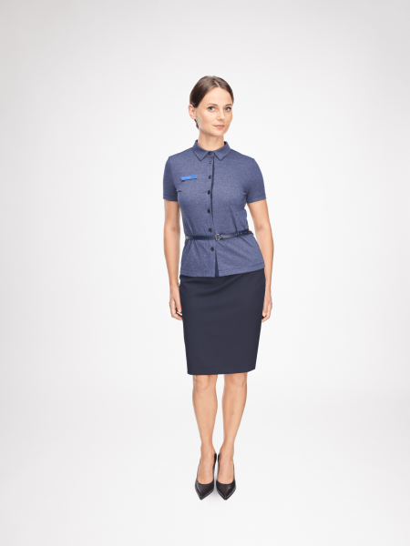 Jersey polo shirt with short sleeves