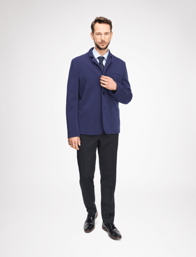 Jacket from soft fabric with flaps