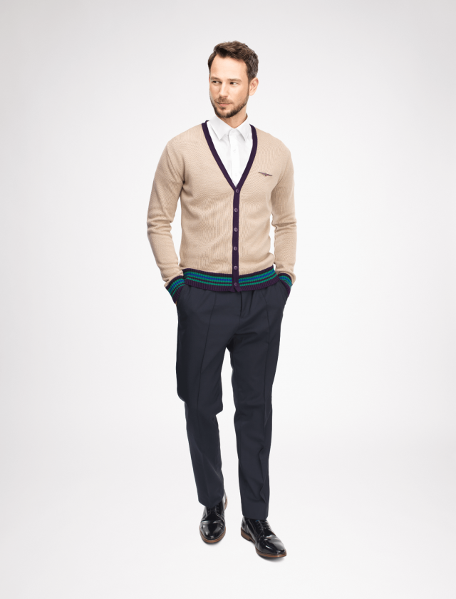 Sweater with coloured stripes