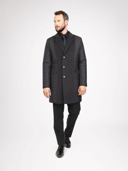 Two-fabric coat for men