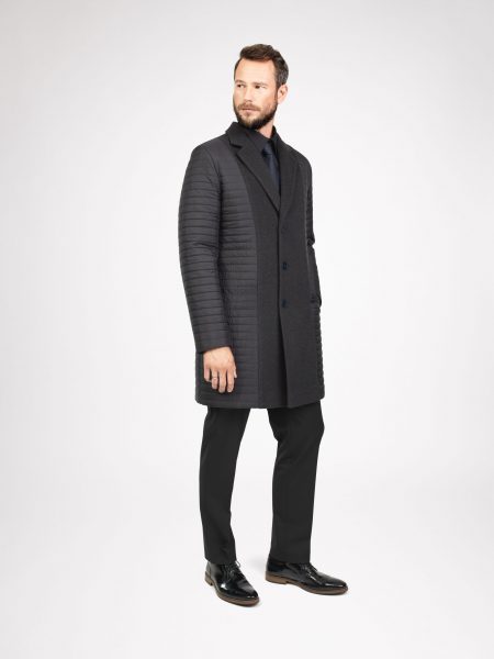 Two-fabric coat for men