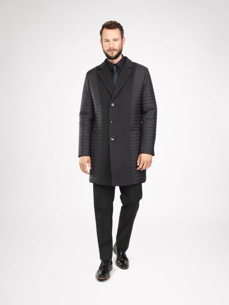 Two-fabric coat for men