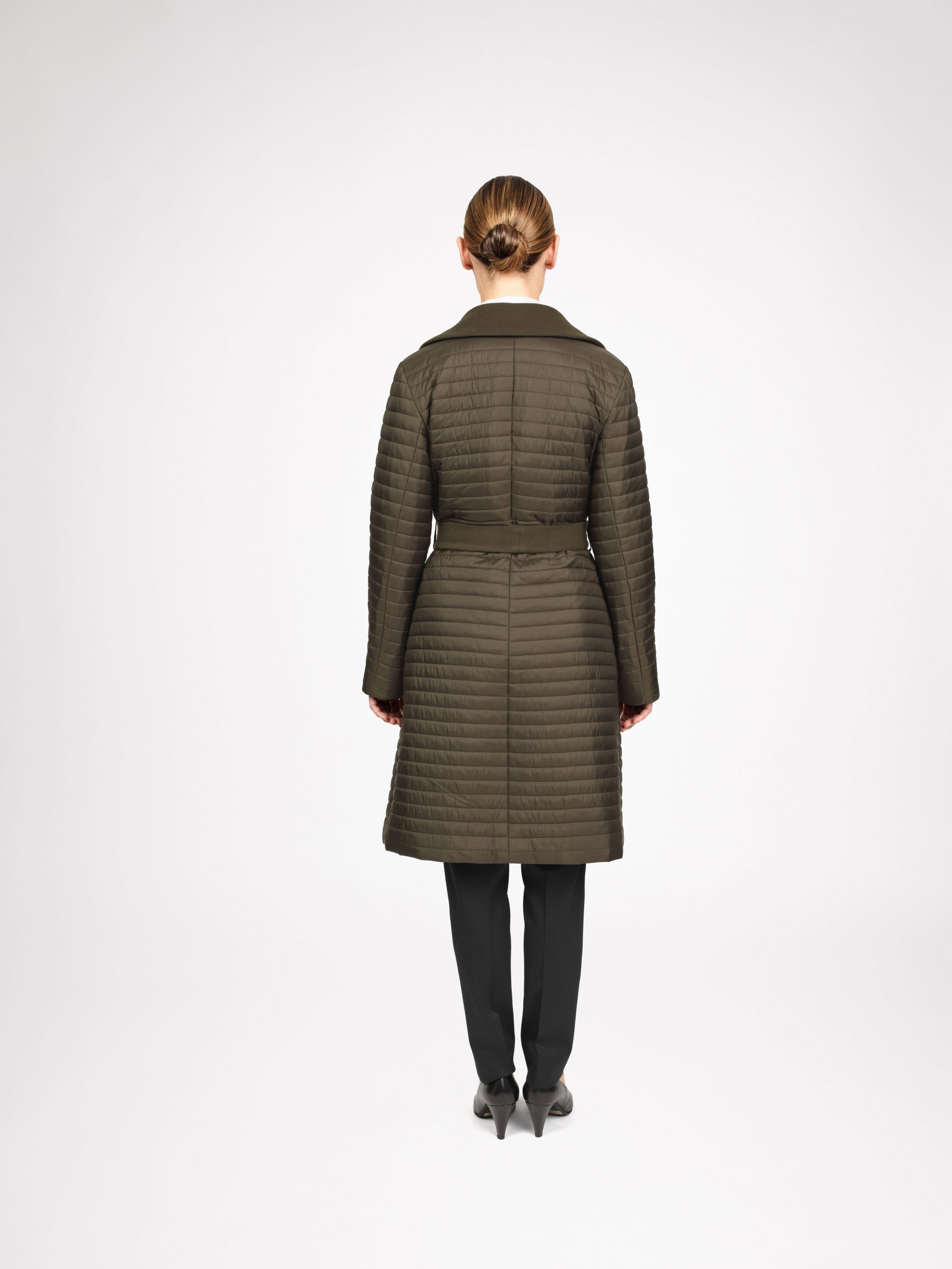 Two-fabric coat for women