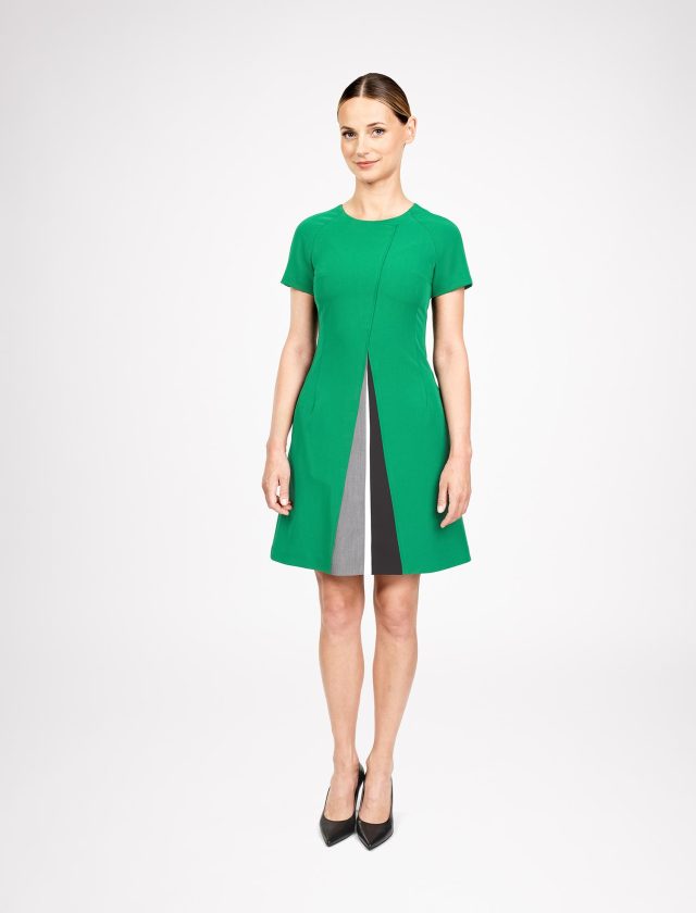 Flared short-sleeve dress