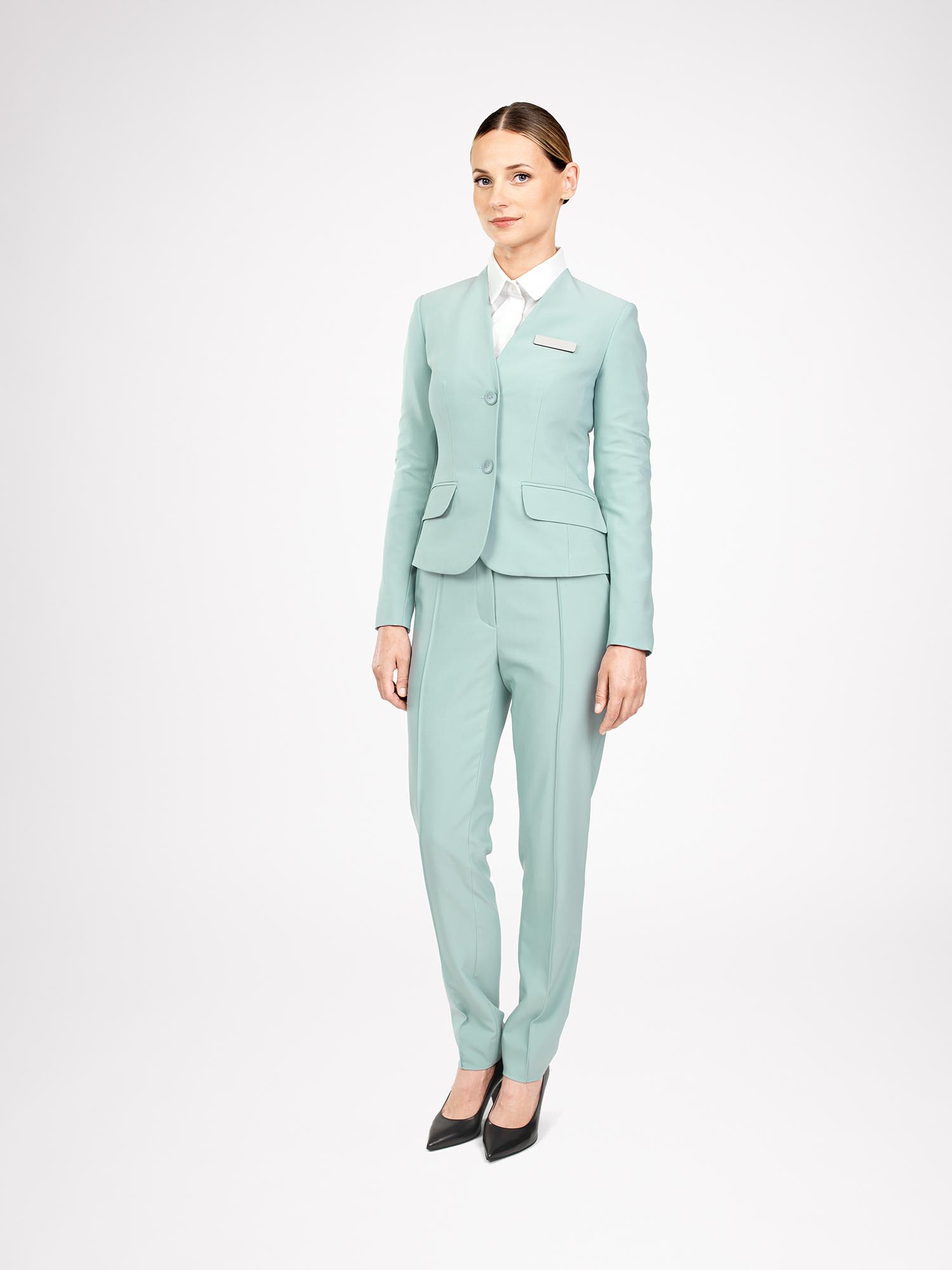 Collarless jacket
