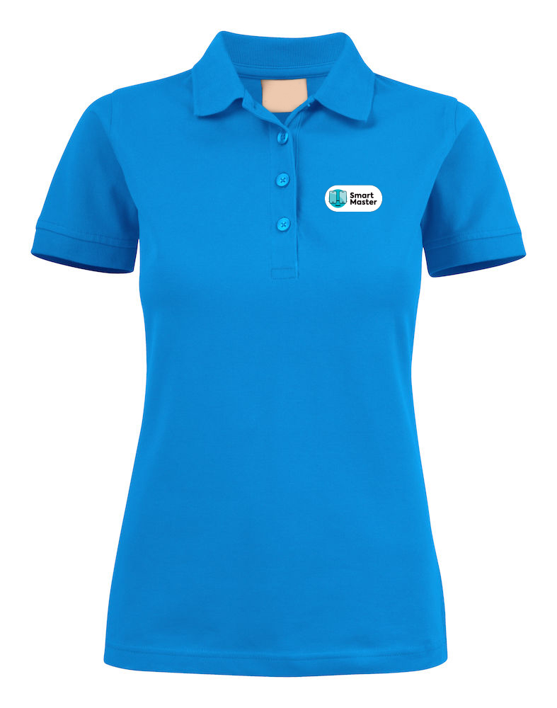 Moteriški mėlyni Smart Master polo marškinėliai