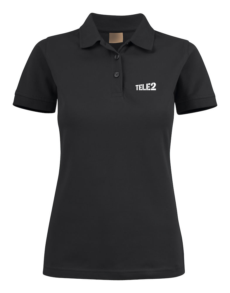 Moteriški juodi polo marškinėliai