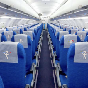 Lėktuvo kėdės atlošo kilimėlis